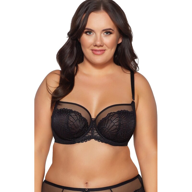 AVA LINGERIE Podprsenka s krajkovým vzorem Ava 2109 Maxi Černá
