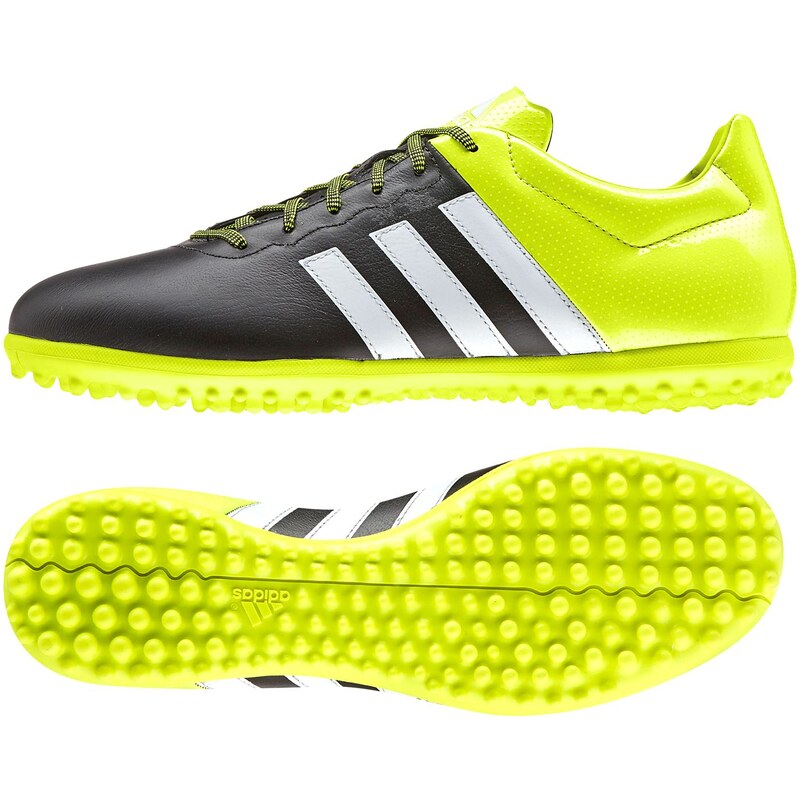 adidas Ace 15.3 Leather pánské Astro Turf Trainers Black/Yellow