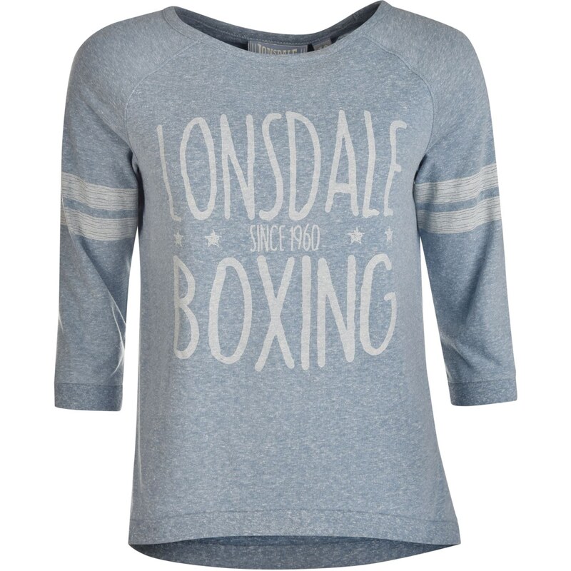 Triko Lonsdale Box Three Quarter T Shirt dámské Denim Marl