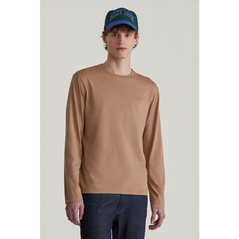 TRIČKO GANT REG SHIELD LS T-SHIRT WARM KHAKI