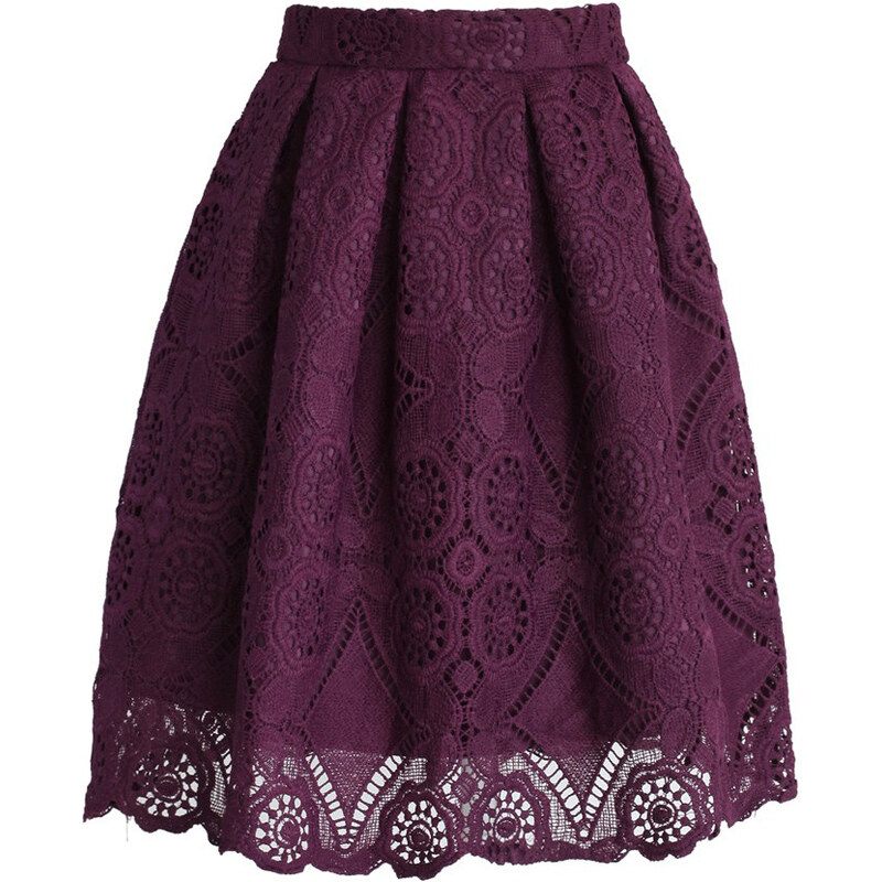 Chicwish krajková sukně Dream, fialová