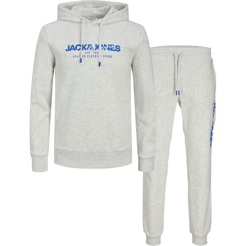 JACK & JONES Joggingová souprava JJAlvis modrá / bílá / bílý