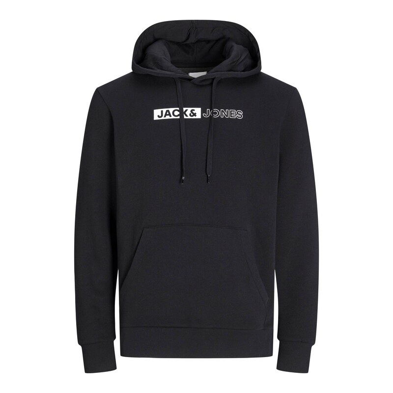 Jack & Jones Plus Mikina JJECorp černá / bílá
