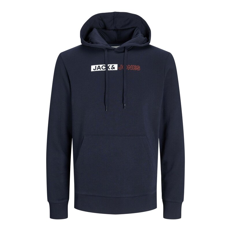 Jack & Jones Plus Mikina JJECorp marine modrá / červená / bílá