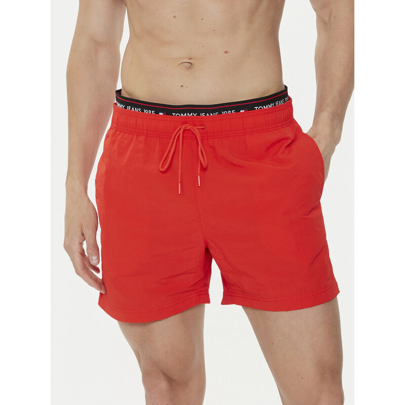 Tommy Jeans pánské červené plavky