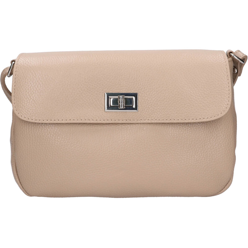 Dámská kožená crossbody kabelka Italia Arabela - béžová