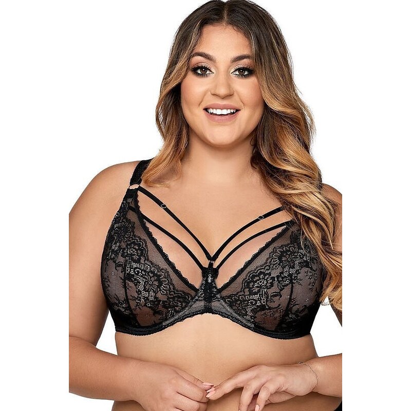 AVA LINGERIE Černá krajková podprsenka Ava 1824 Black Maxi 97478661