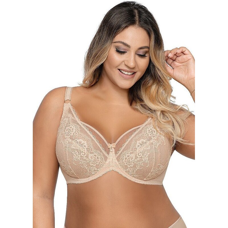 AVA LINGERIE Béžová krajková podprsenka Ava 1824 Beige Maxi 97478666