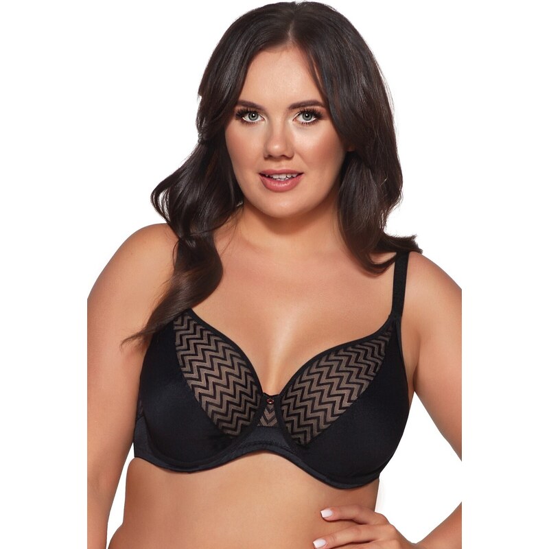 AVA LINGERIE Polovyztužená zdobená podprsenka Ava 2103 Černá