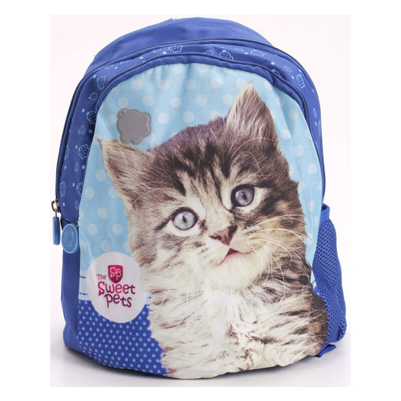 Beniamin Dětský batůžek Sweet Pets modrý s kočičkou 28x30x12 cm