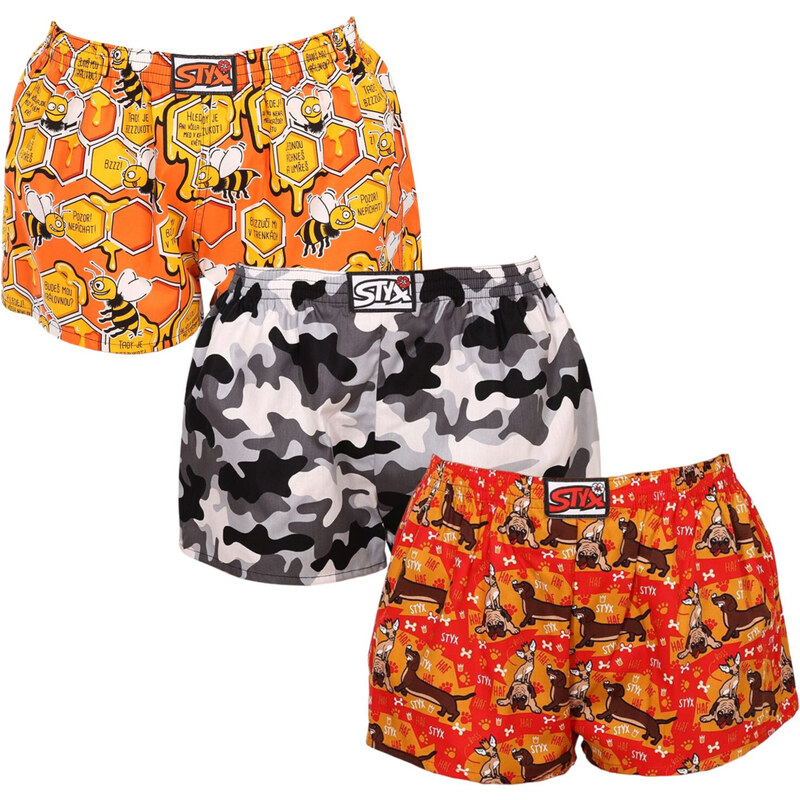 3PACK dámské trenky Styx art klasická guma vícebarevné (3K14744) 97580184