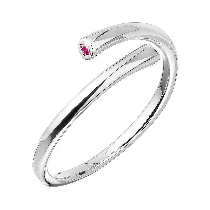 Stříbrný prsten s růžovým zirkonem 15010.3 UNI fuchsia