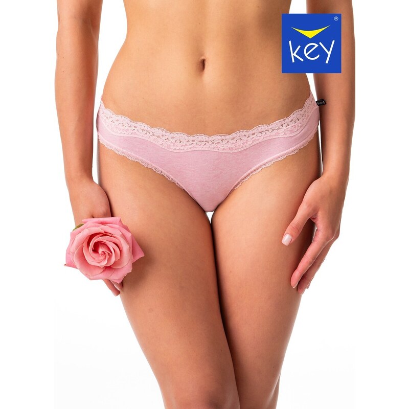 Růžovo-šedá sada 2 krajkových kalhotek Key 201 LPR 201 A24 A2 S