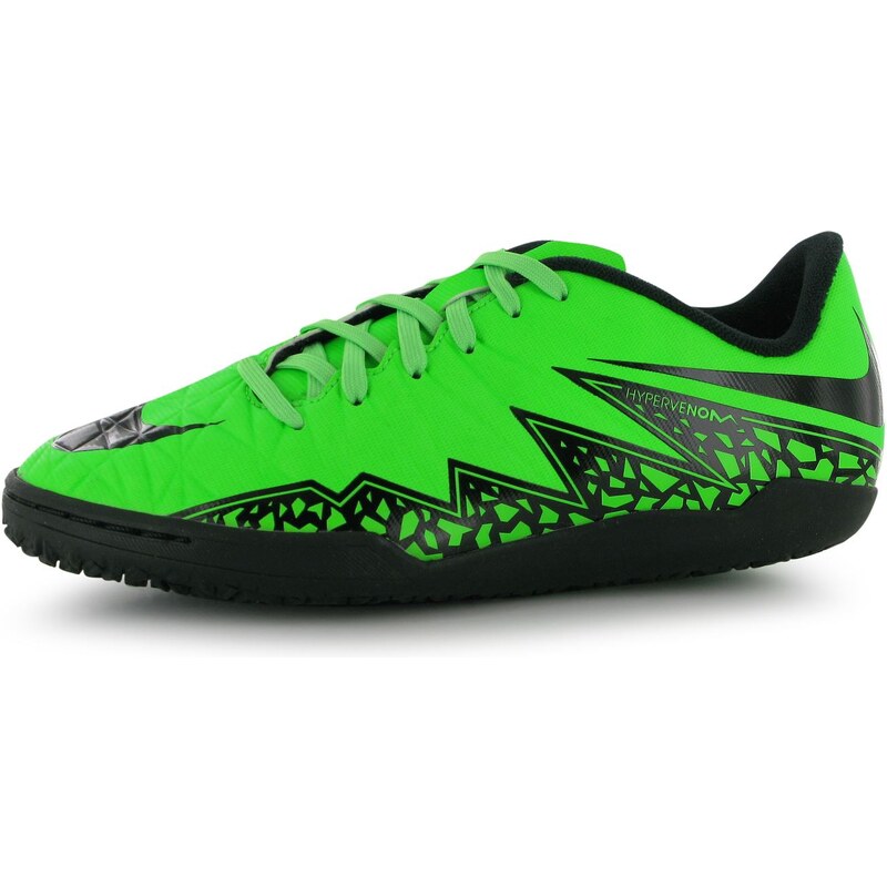 Nike Hypervenom Phelon Childrens Indoor Football Trainers Green/Black