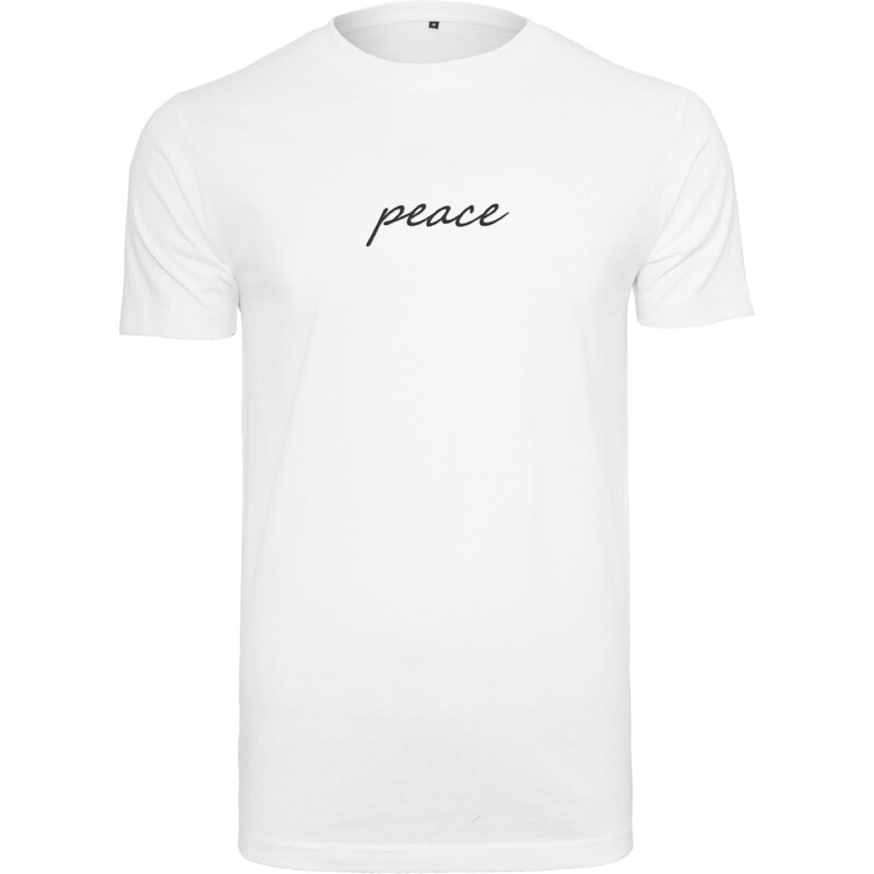 Mister Tee Tričko Peace Wording černá / bílá