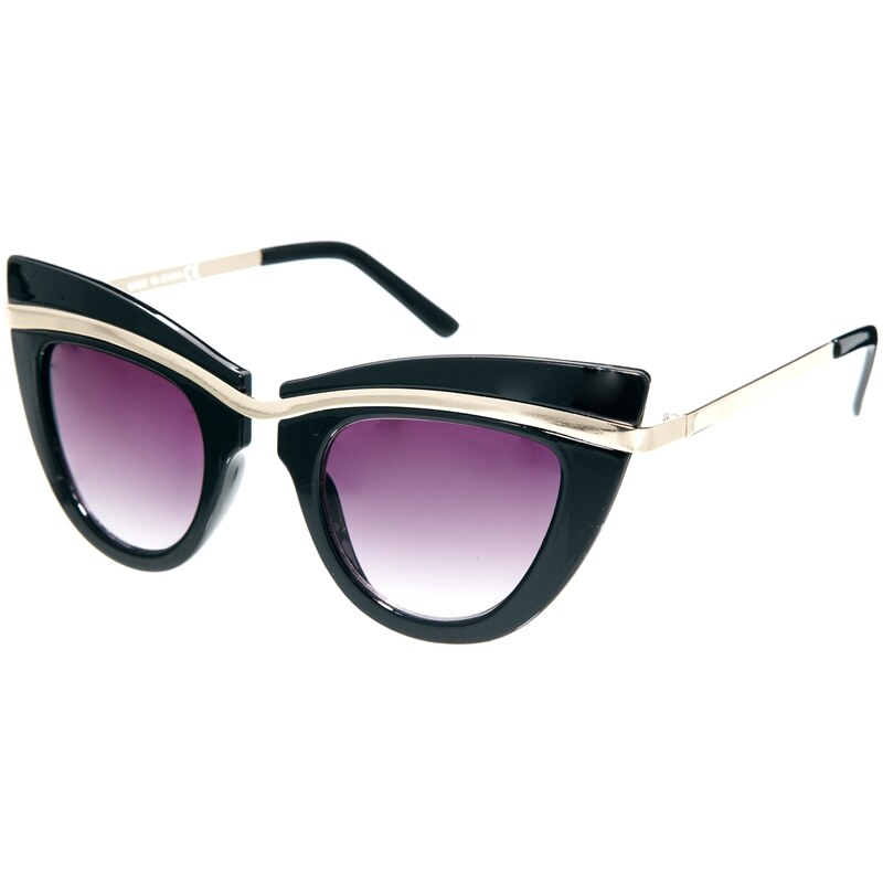 ASOS Metal Top Cat Eye Sunglasses With Built Up Highbrow