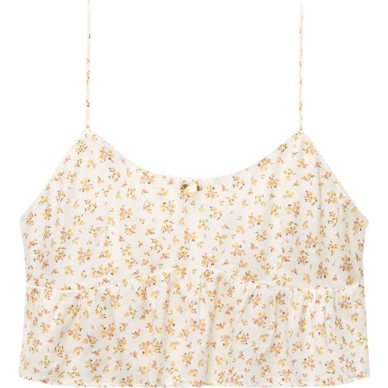 Pull&Bear Top oranžová / růžová / bílá 109575786