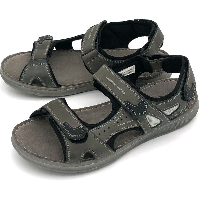 Pánské kožené sandále 85912 grey Klondike šedé