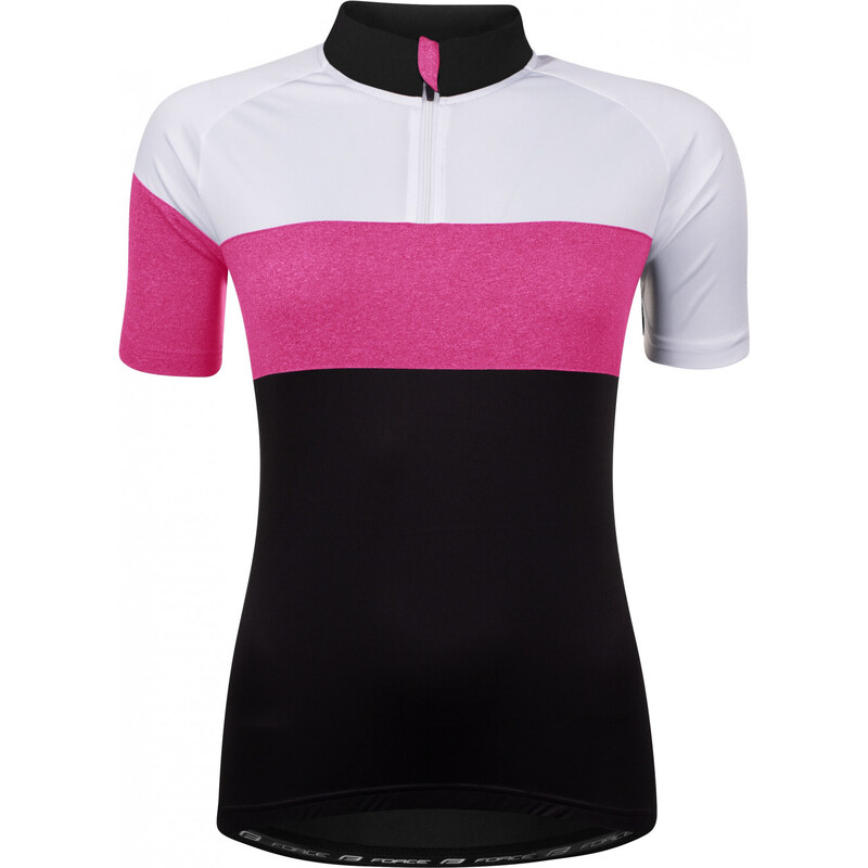 FORCE dres VIEW LADY krátký rukáv, černo-bílo-růžový 112724921