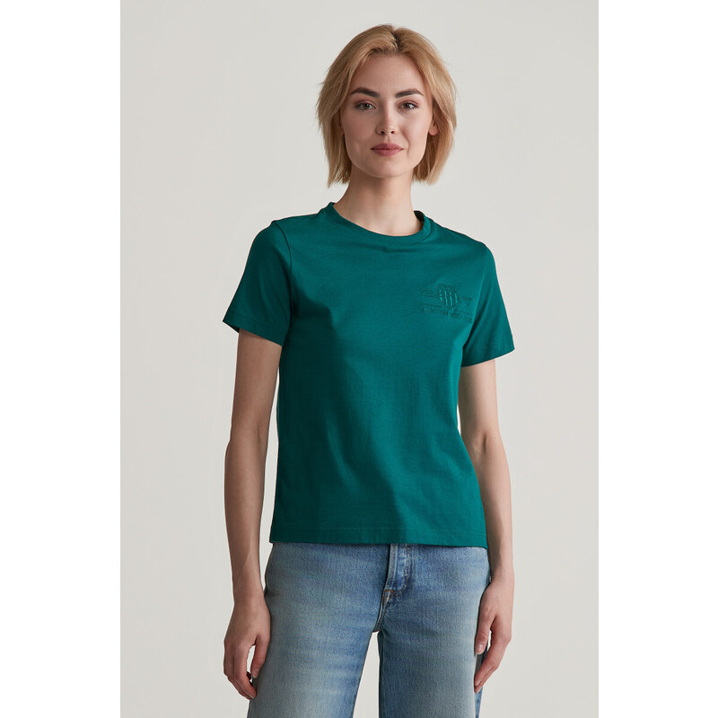 TRIČKO GANT REG TONAL SHIELD SS T-SHIRT DEEP FOREST 97832500
