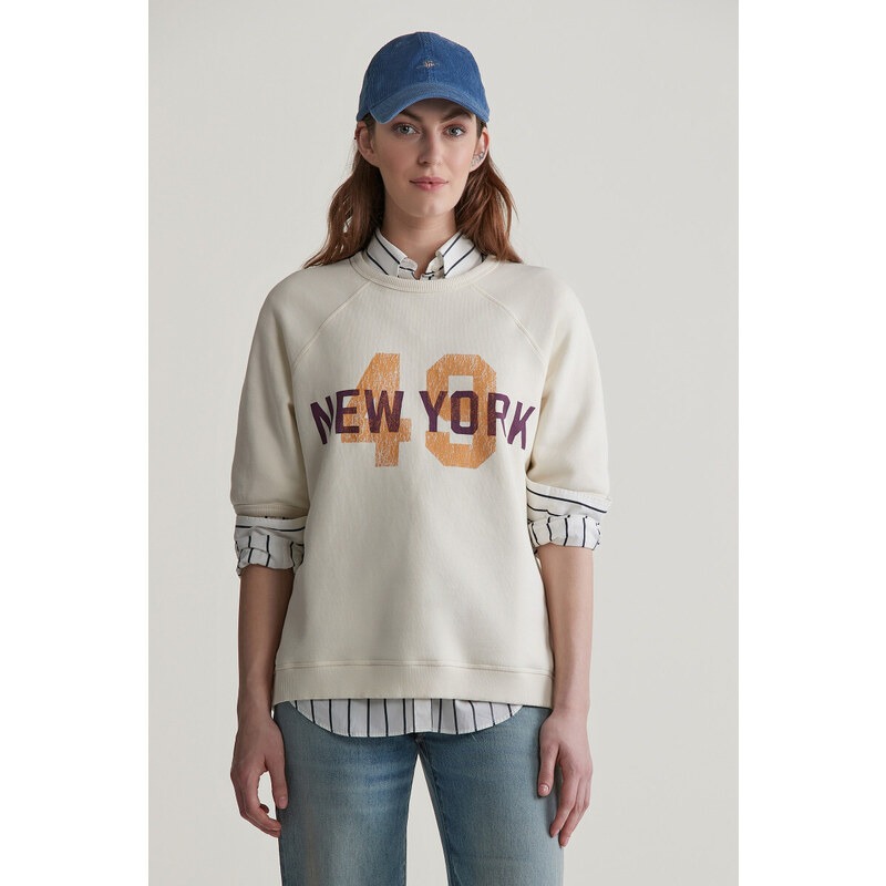 MIKINA GANT GRAPHIC SS C-NECK SWEAT CREAM 97832504