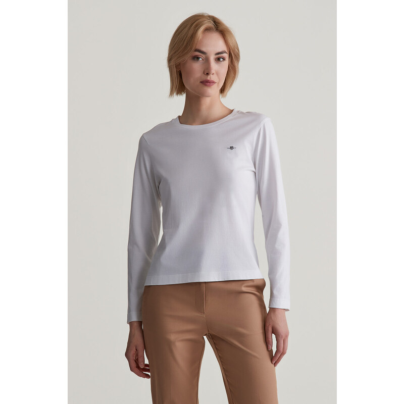 TRIČKO GANT REG SHIELD LS T-SHIRT WHITE