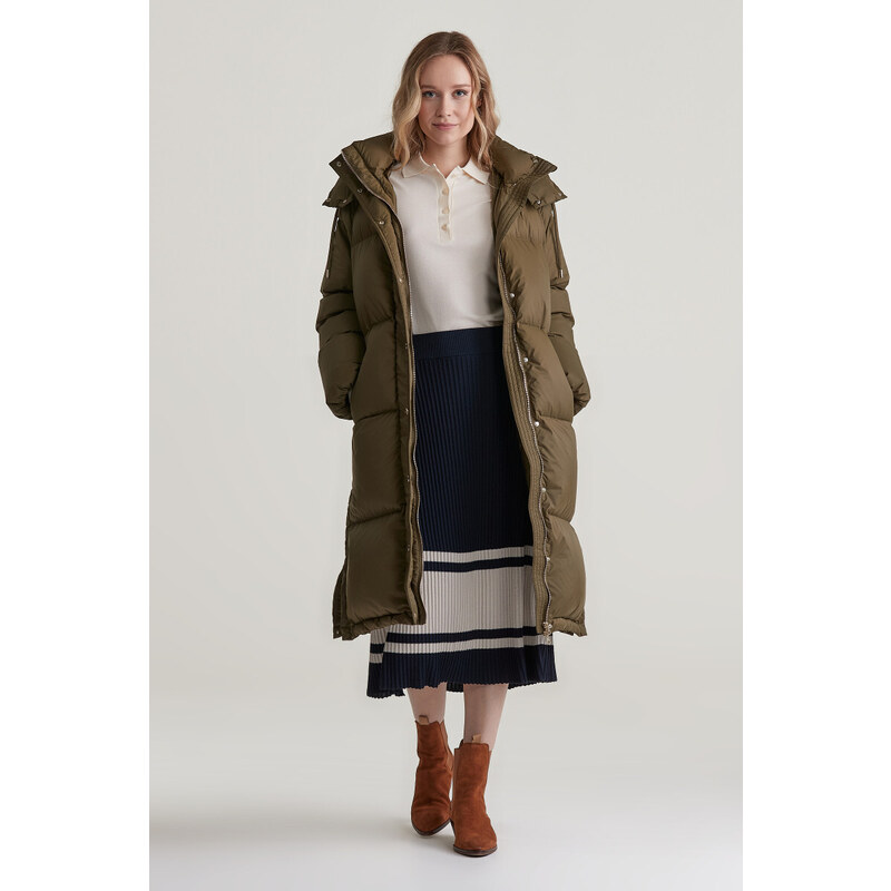 SUKNĚ GANT CONTRAST RIBBED SKIRT EVENING BLUE
