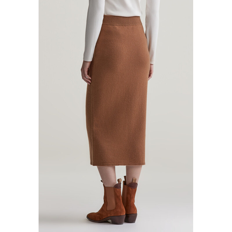 SUKNĚ GANT WOOL KNIT SKIRT CACAO