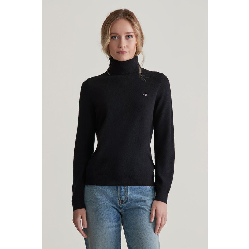 ROLÁK GANT EXTRAFINE LAMBSWOOL BLEND ROLLNECK BLACK