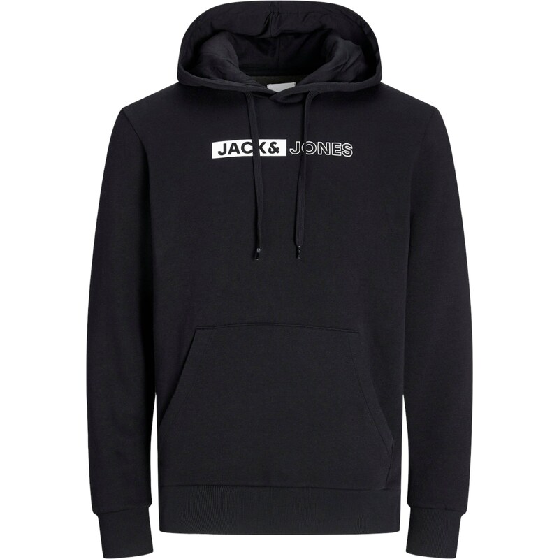 JACK & JONES Mikina černá / bílá