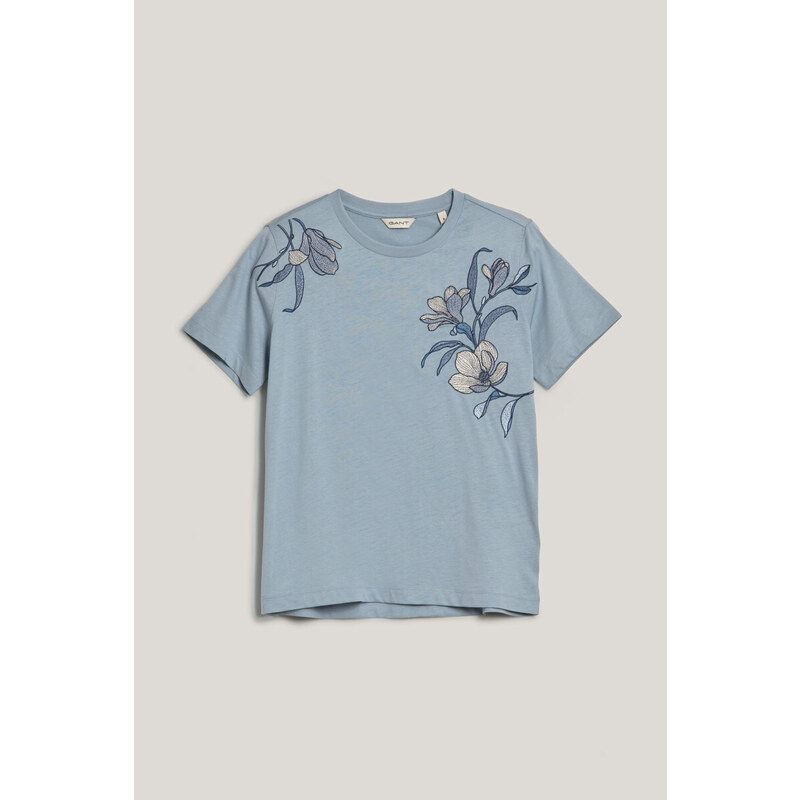 TRIČKO GANT REG MAGNOLIA EMBROIDERY SS T-SHIRT DOVE BLUE