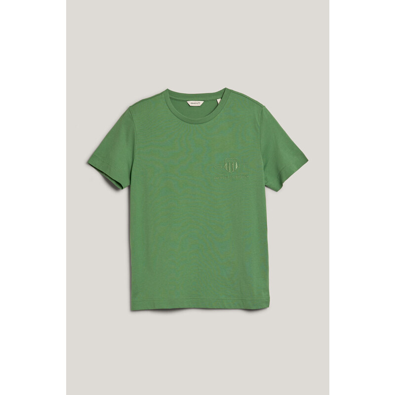 TRIČKO GANT REG TONAL SHIELD SS T-SHIRT DUSTY GREEN 93464164