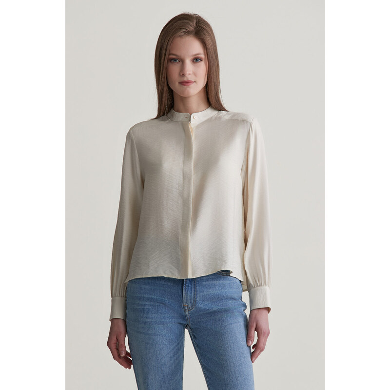 HALENKA GANT REG TEXTURE BLOUSE CREAM