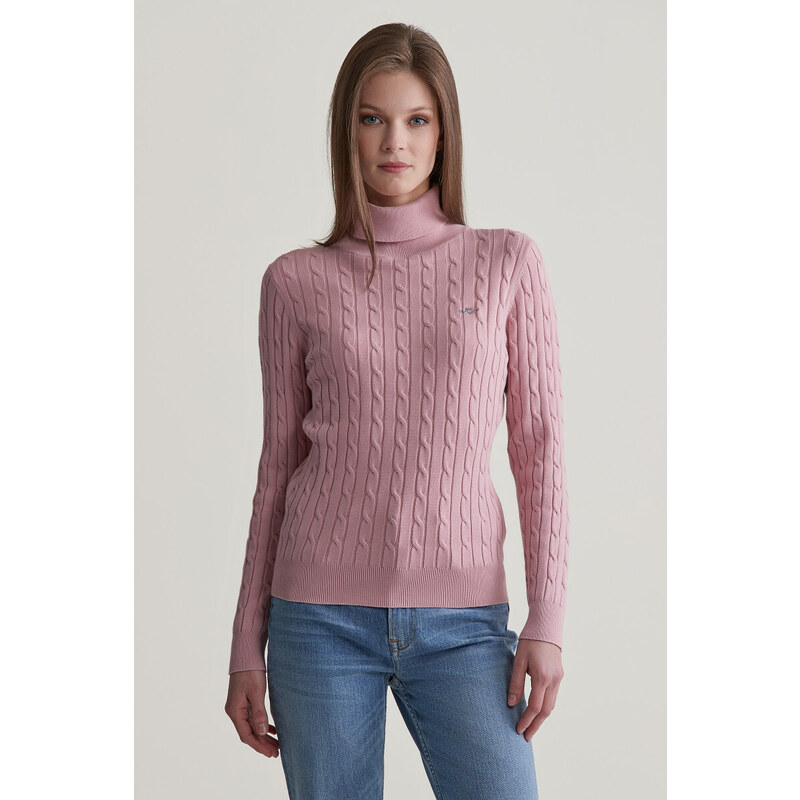 ROLÁK GANT STRETCH COTTON CABLE TURTLENECK DUSTY PINK 97881064