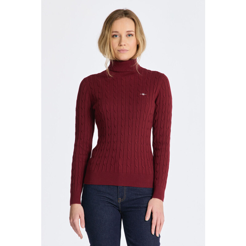 ROLÁK GANT STRETCH COTTON CABLE TURTLENECK PLUMPED RED 97881068