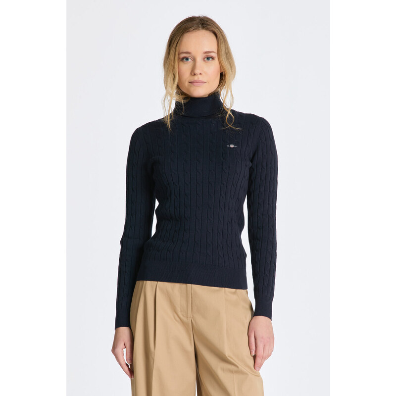 ROLÁK GANT STRETCH COTTON CABLE TURTLENECK EVENING BLUE 97881067