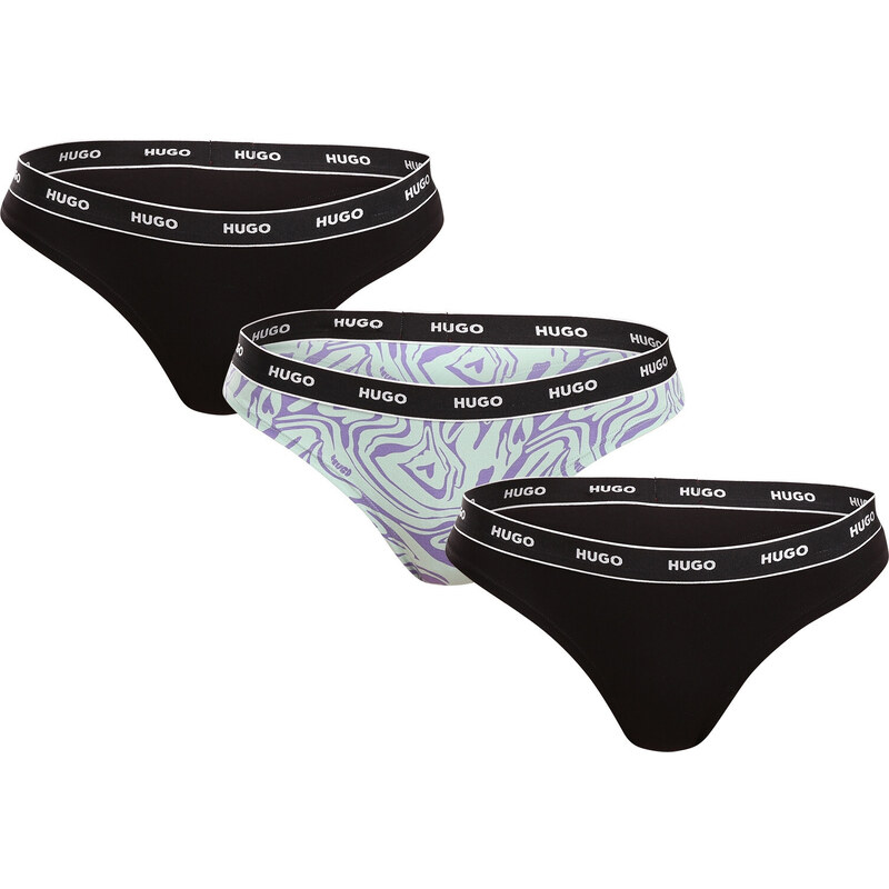 3PACK dámská tanga HUGO vícebarevná (50495870 536)