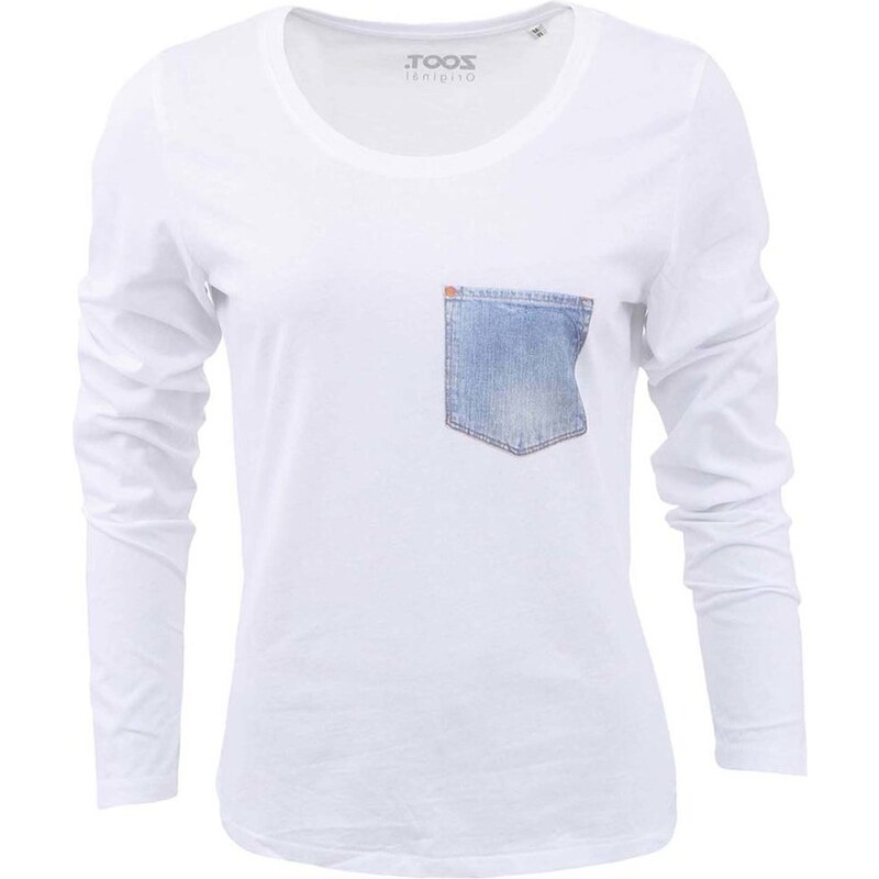 Bílé dámské tričko ZOOT Originál Pocket Džínová