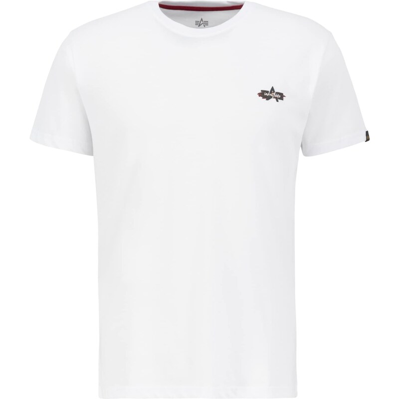 ALPHA INDUSTRIES Tričko krvavě červená / černá / bílá