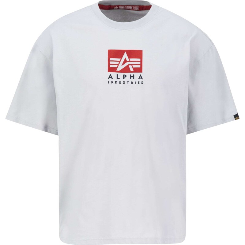 ALPHA INDUSTRIES Tričko šedá / červená / černá