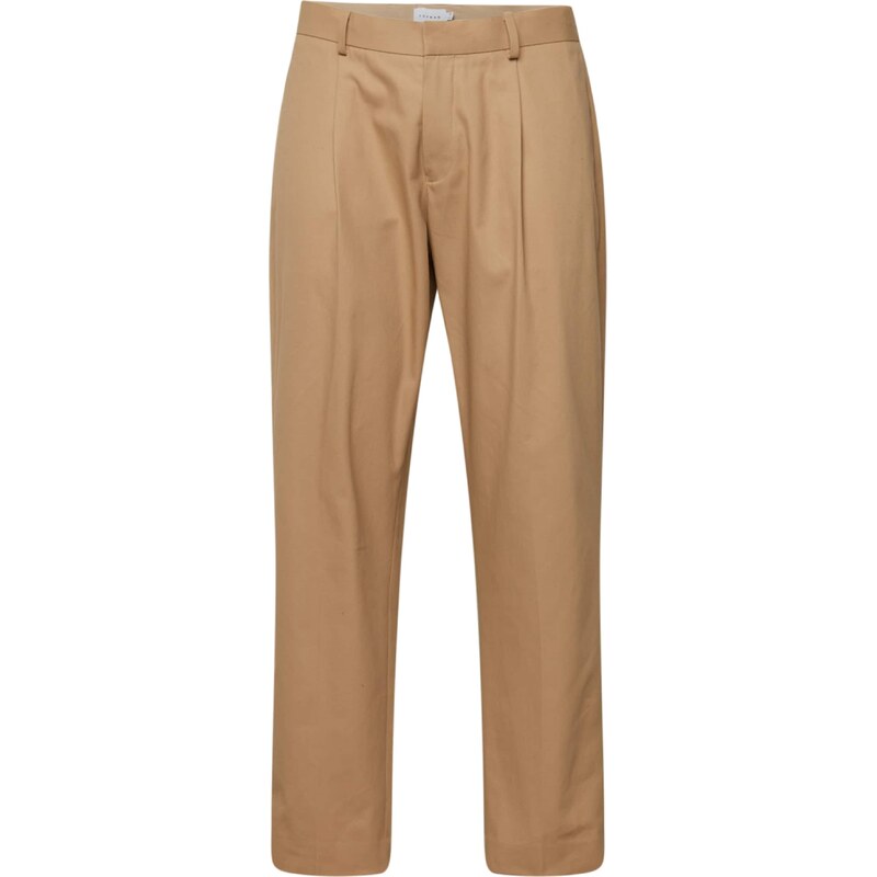 TOPMAN Kalhoty se sklady v pase velbloudí