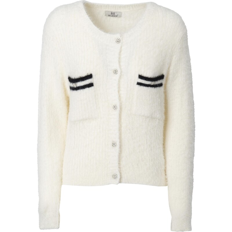 Influencer Kardigan  Fluffly černá / offwhite