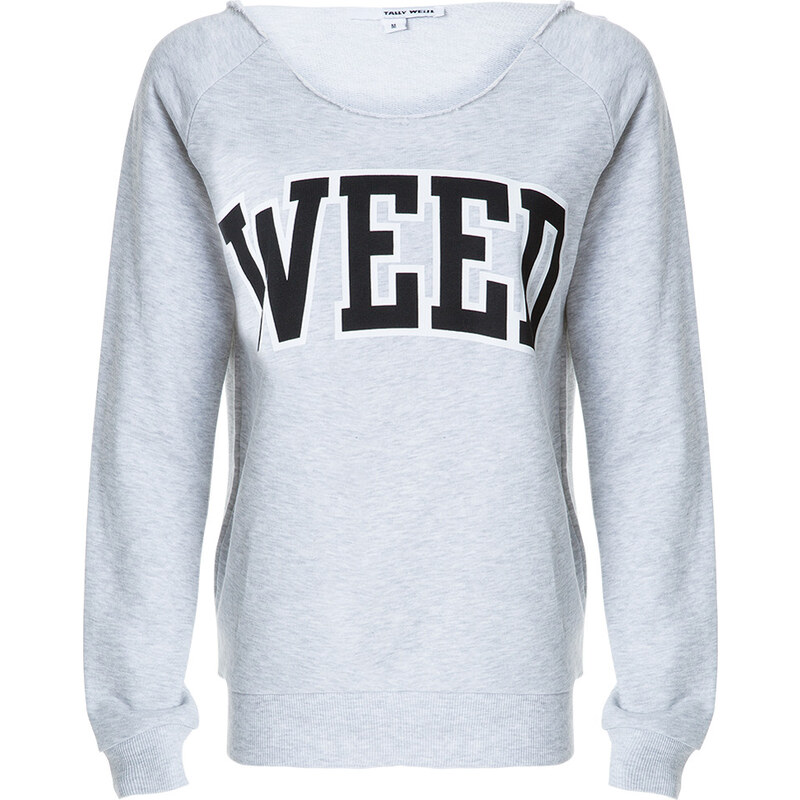Tally Weijl Grey "Weed" Print Sweater