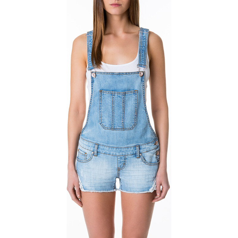 Tally Weijl Denim Short Dungarees with Lace