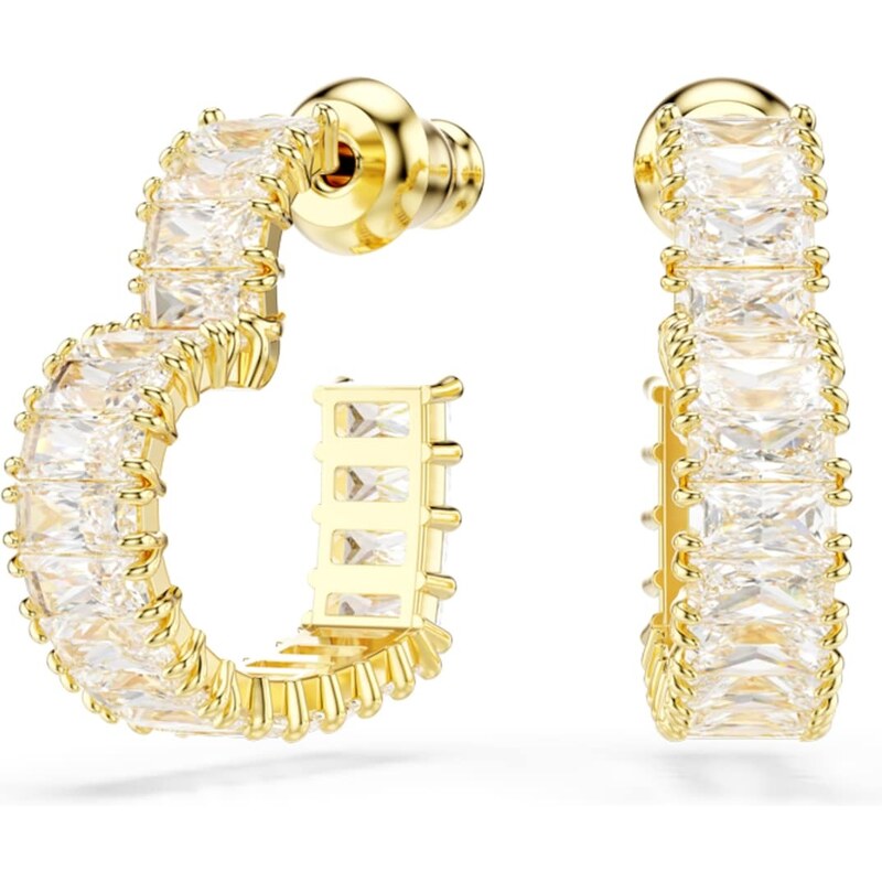 Swarovski Náušnice Matrix zlatá / perlově bílá