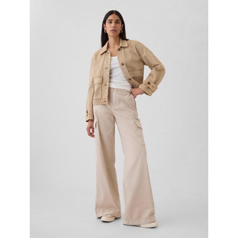Dámské Kalhoty s kapsami Baggy Khaki Cargo GAP 518140-00 109644469