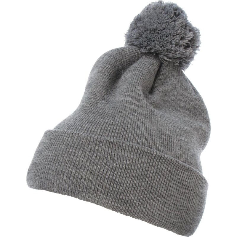 Flexfit Čepice Pom Pom Knit s manžetou vřesově šedá