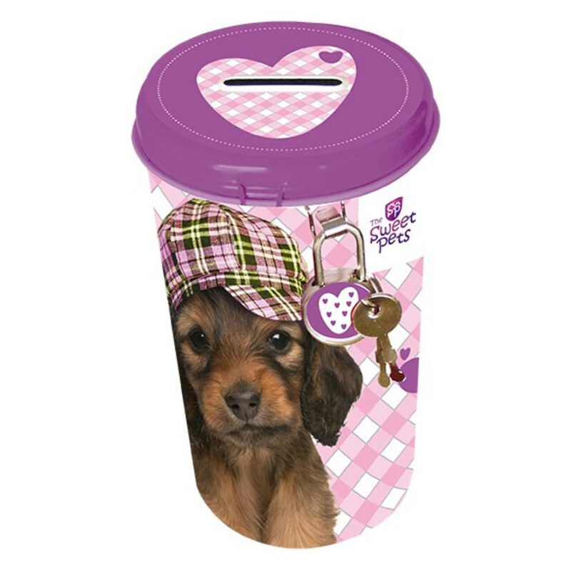 Beniamin Pokladnička Sweet Pets růžovofialová s pejskem 14x7,5 cm