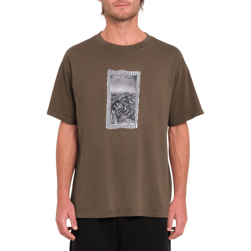 Pánské triko Volcom Tt B Iguchi Valley Sst - Dark Earth