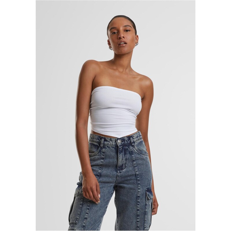 Urban Classics Dámský top Knotted Bandeau bílý